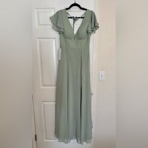 Azazie Ashika Dusty Sage Bridesmaid Dress NWT